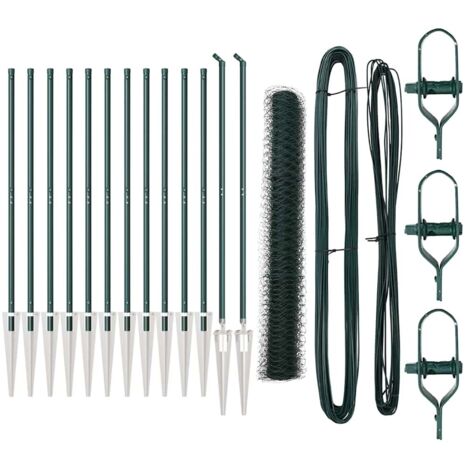 Grillage rouleau，Set de Clôture Set de 2 Vert forêt Acier traité par poudre CFW7033423