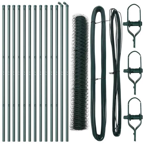 Grillage rouleau，Set de Clôture Set de 2 Vert Métal 25 x 1,2 m Robuste CFW4588069