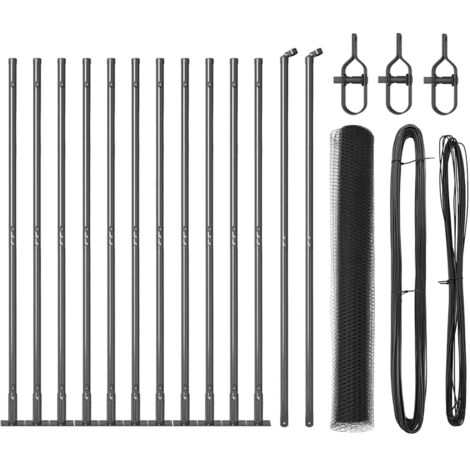 Grillage rouleau，Set de clôtures 2 pièces Gris Acier revêtu de poudre 25 x 1 m CFW2562269