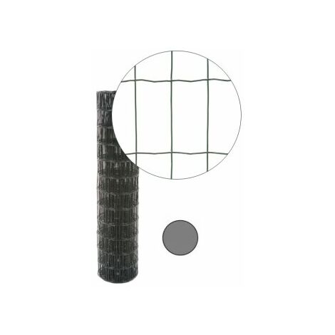 Grillage Soudé Gris Anthracite - JARDIPREMIUM - Maille 100 x 50mm - 2 mètres - Gris Anthracite (RAL 7016)