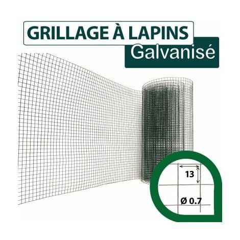 Grillage Soudé Vert - Maille Carrée 13mm - Longueur 25m - 1 mètre