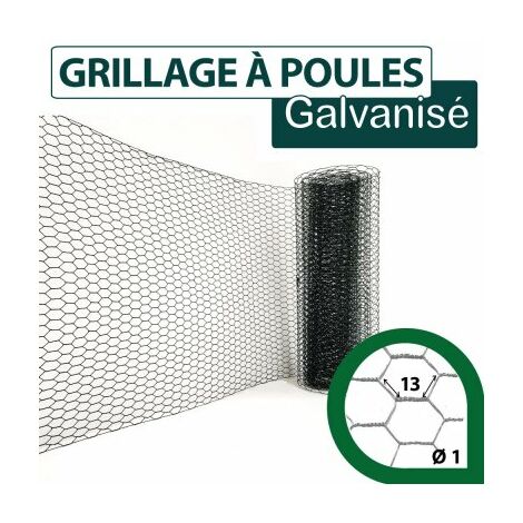 Grillage Triple Torsion Vert - Maille Hexa 13mm - Longueur 5m - 0.5 m