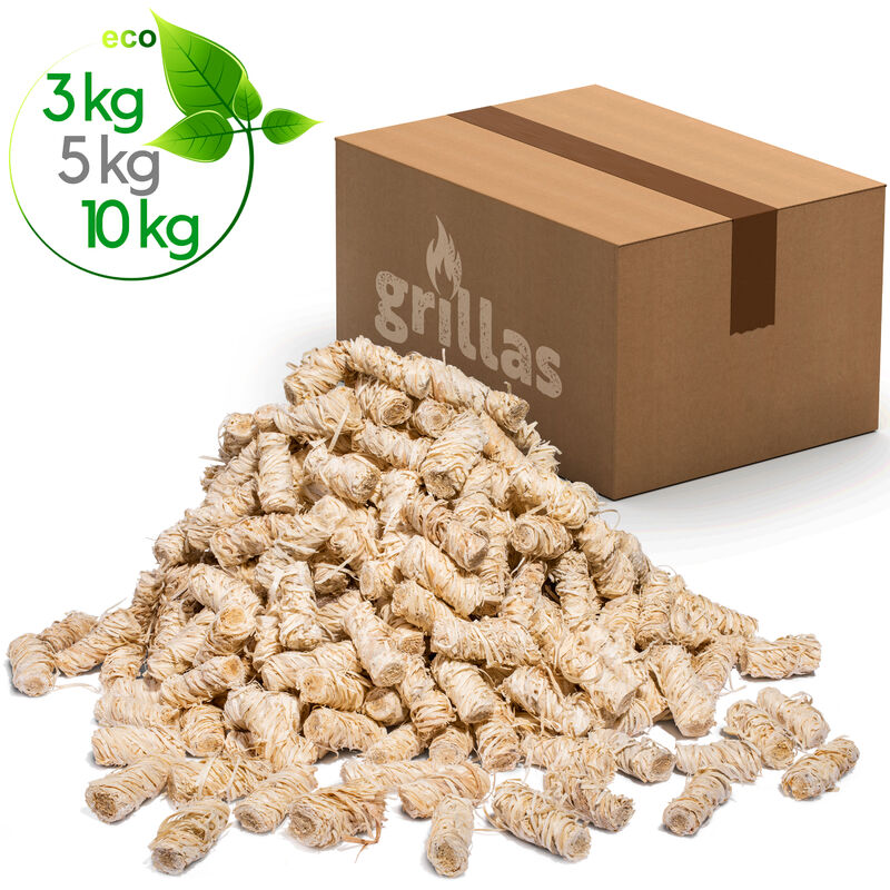 

Pastillas de Encendido 10 kg - 670 unidades Ecológicas Enceradas | Encendedores de Barbacoa de Madera Natural | Pastillas de Lana de Leña para