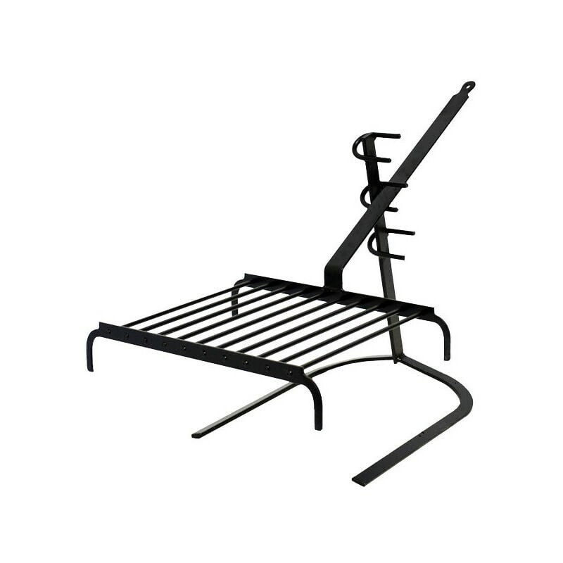 Outils Et Nature - Grille 10 barres longue queue pour cheminée ou barbecue + support