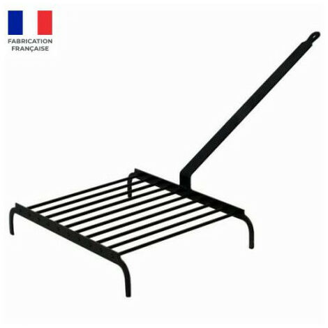 Outils Et Nature – Grille de barbecue 10 barres longue queue – Dimensions 40x28 cm – Acier inoxydable pour cuisson optimale – Compatible cheminée et barbecue