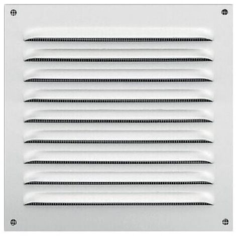 grille à auvent en aluminium laqué blanc L x H 200-200 - ANJOS VENTILATION