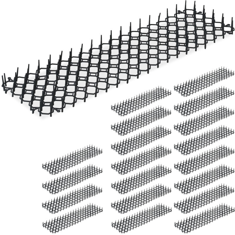 Relaxdays - Grille stop chats et fouines, lot pratique de 20, en plastique, protège vos trésors verts, noire