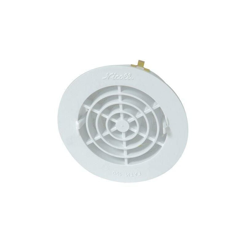 Nicoll - grille ronde interrupteur leure a fermeture avec moustiquaire pvc diametre 100mm fatm 100 ref.fatm100