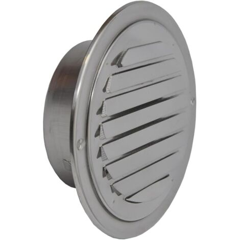 Grille à lamelles - En acier inoxydable poli - Grille de ventilation - Protection contre les intempéries - DN 150 mm