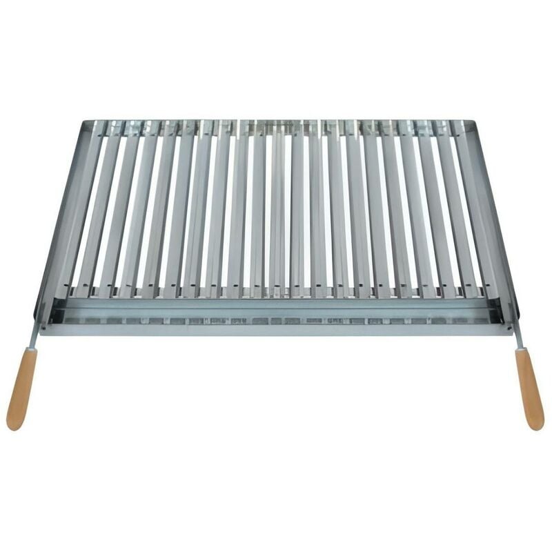 Grille à rôtir avec récupérateur de graisse en Inox coloris Gris - 78 x 43 cm