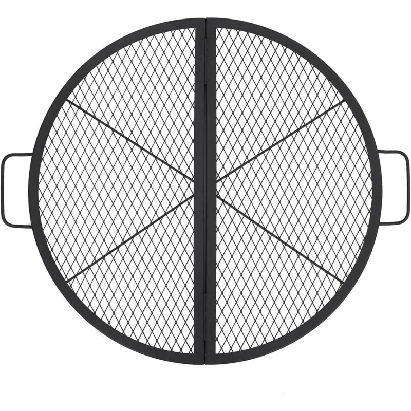 Hoerfuriy - Grille à rôtir pour braséro, acier, 90cm, poignées inclues, Pliable,NOIR