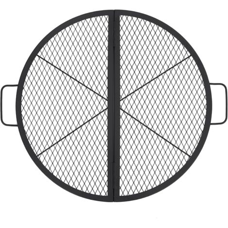 Grille à rôtir pour braséro, acier, 90cm, poignées inclues, Pliable,NOIR