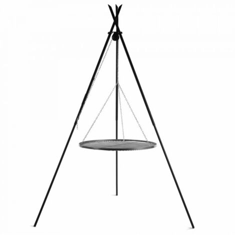 Grille à rôtir suspendu sur trépied, 50cm de diamètre, acier robuste, CookKing, 111438