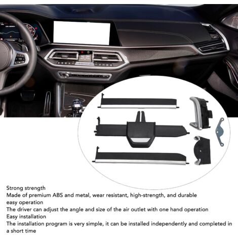 Grille aérateur central avec clips pour BMW X6 (G06, 2020-2023) - Jeu de 6 attaches de réparation en ABS résistant