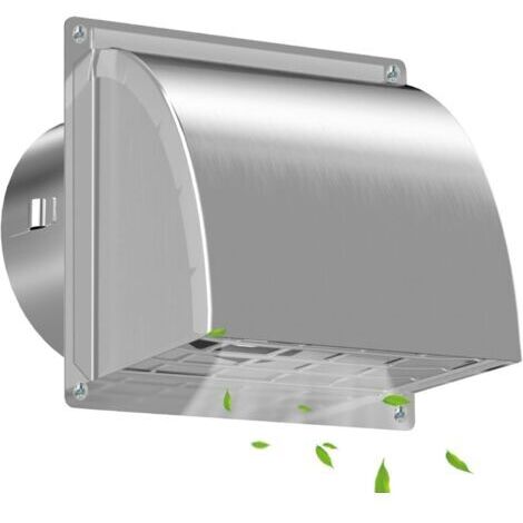 Grille Aeration 100mm Acier Inoxydable, Trappe anti-reflux intégrée, Grille Reglable amovible, pour séchoirs, cuisines, systèmes de ventilation, Ø 10 cm (15,5 15,5 cm), Argent