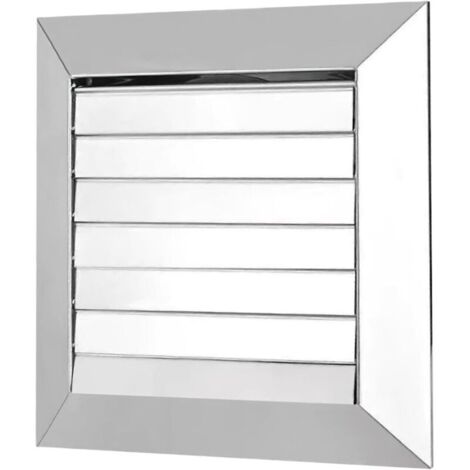 Grille Aeration 150 mm, Grille Ventilation Cheminée Acier Inoxydable, Grille Aeration Reglable avec Lamelles Mobiles, pour L'extraction et la Ventilation de L'air Ambiant (Argent)