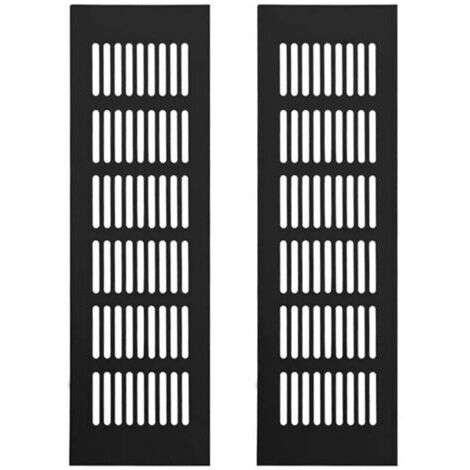 Grille Aération Aluminium 2 Pièces Grille d'Aeration Grille de Ventilation Rectangulaire Grille d'Aeration en Alliage Grille Daération Extérieure pour la Ventilation Noir 250  80mm