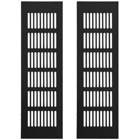 Grille Aération Aluminium 2 Pièces Grille d'Aeration Grille de Ventilation Rectangulaire Grille d'Aeration en Alliage Grille Noir 250 X 80mm