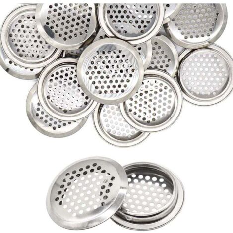 Grille Aération Ronde Inox 53 mm 20 Pièces pour Placard Armoire à Chaussures Bibliothèque