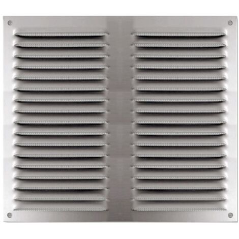 Grille alu anodisé 200x200 mm – Moustiquaire intégrée – Ventilation naturelle pour intérieur et extérieur – Passage d'air 90 cm² – Autogyre