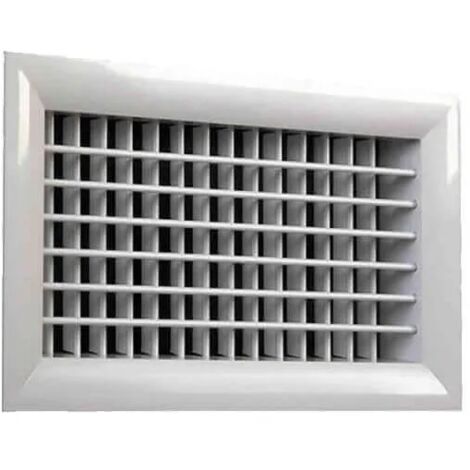 Grille double déflexion aluminium blanc 300x150mm – Circulation d'air optimale pour systèmes ventilation – Design esthétique moderne - 300X150B