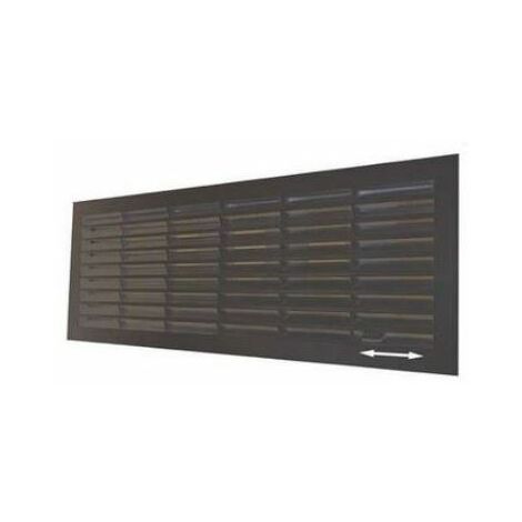 Grille aération VMC noire 132x338 mm – Intérieure verrouillable – Protection contre les insectes – Contrôle du flux d'air – Doco