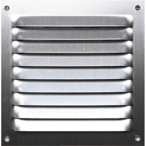 Grille aluminium argent mat avec moustiquaire 30x30 cm