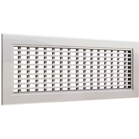 Grille aluminium avec cadre 25mm à barres fixes à 0° avec ailettes déflectrices arrières finition alu anodisé ave NATHER 977399