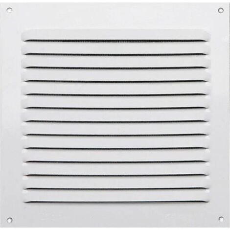 Grille aluminium laquée blanc avec moustiquaire 25x25 cm