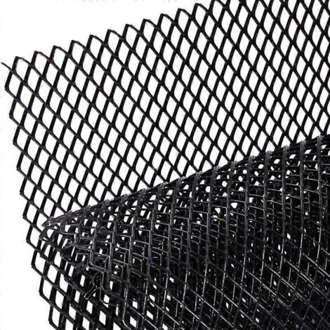Grille aluminium noir diamant 8x16mm pour voiture, insert calandre auto, maille pare-chocs, mesh body grille, accessoire tuning extérieur.