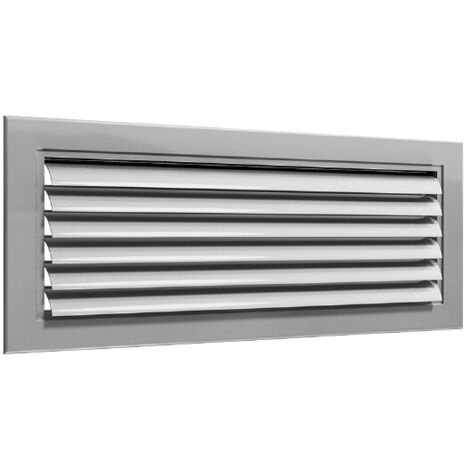 Grille aluminiumà ailettes courbes 1 direction finition RAL9003 Matt avec clips NATHER 990771