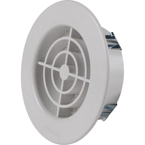 Grille anti-UV à encastrer avec ailettes circulaire avec clips - ABS Blanche Ø105