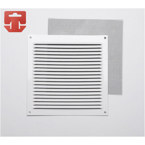 Grille avec Moustiquaire Aluminium 0,6 Laqué Blanc 170x170mm (G)