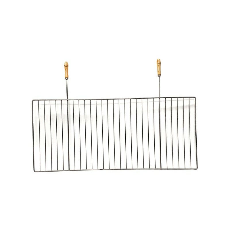 QEM - Grille barbecue 100x40 avec poignée bois redimensionnable