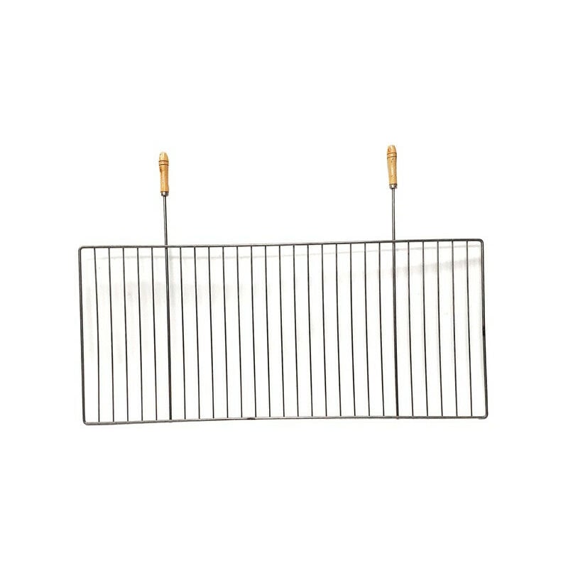 Hamea Home - Grille barbecue 100x40 avec poignée bois redimensionnable