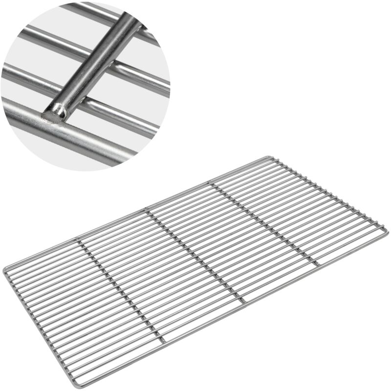 Grille barbecue BBQ 54 x 34 cm en acier inoxydable avec GRILLE BARBECUE BBQ en acier inoxydable 54 x 34 cm double