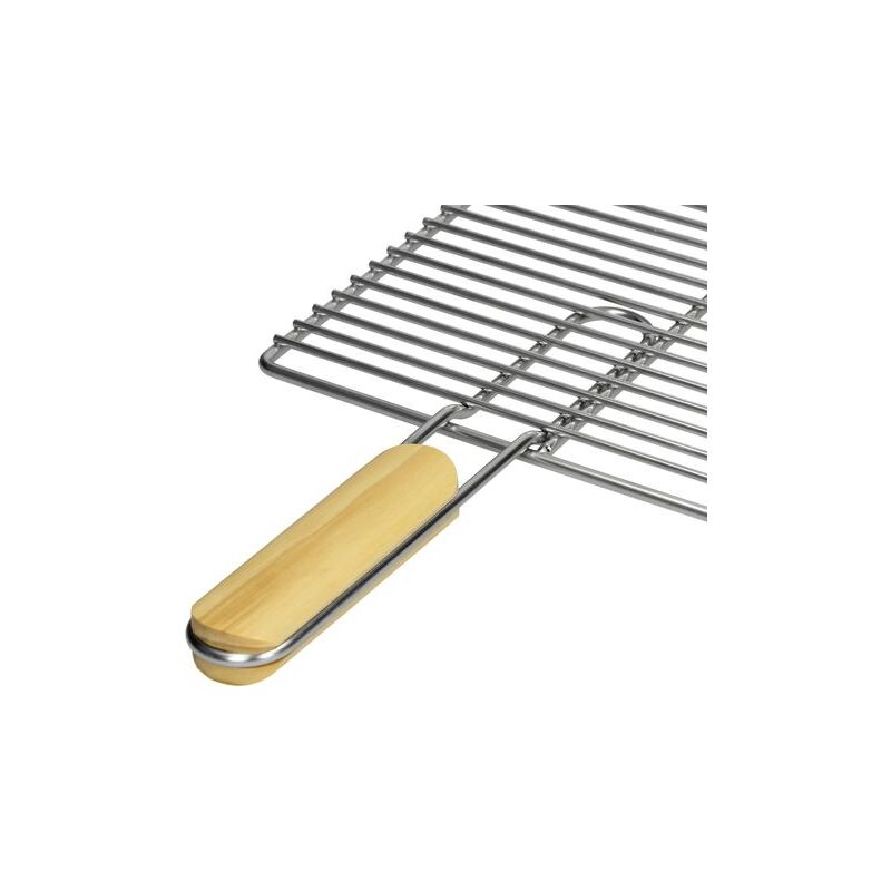 Grille barbecue BBQ 54 x 34 cm en acier inoxydable avec GRILLE BARBECUE BBQ en acier inoxydable 54 x 34 cm double