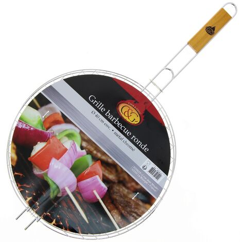 Grille de barbecue ronde en métal - diam. 47cm chrome/inox Wadiga