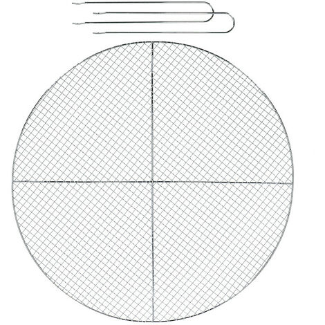 Grille barbecue ronde en maille 60 cm – Fer galvanisé – Pour braseros circulaires – Poignées séparées pour manipulation facile – Fancy Flames