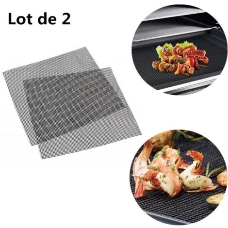 Grille Barbecue - Tapis de Cuisson Réutilisable - Anti-adhésif - Découpable - 42x36 cm