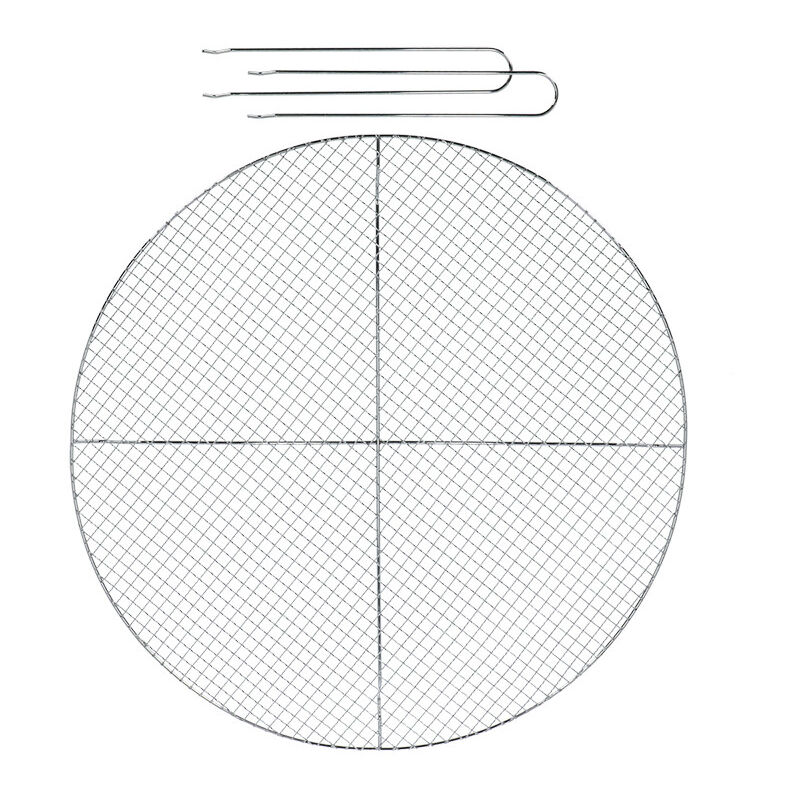 Fancy Flames - Grille barbecue ronde en fer pour brasero - Argenté - d 59,5 cm - Livraison gratuite