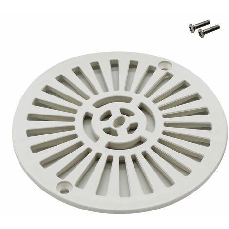 Grille bonde de fond ronde avec vis pour piscine liner - Diam 17,7 cm - Blanc - Astral - Blanc