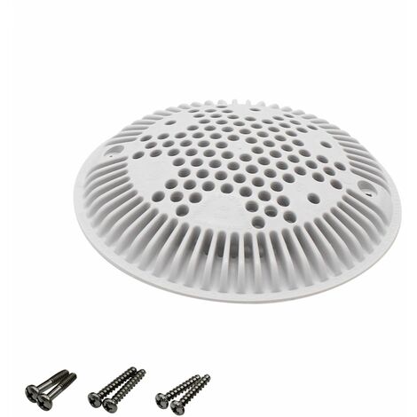 Grille bonde de fond ronde bombée avec vis pour piscine - Diam 19,5 cm - Blanc - WGX1048E  - Hayward