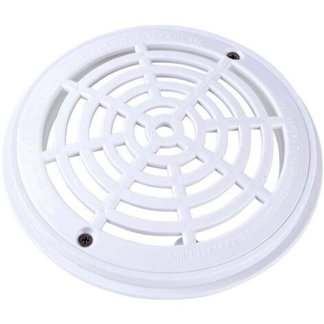 Grille bonde de Fond Ronde pour Piscine - Diam 18 x20.3cm - Blanc