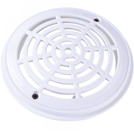 Grille bonde de Fond Ronde pour Piscine - Diam 18 x20.3cm - Blanc
