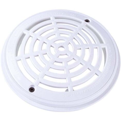 Grille bonde de Fond Ronde pour Piscine - Diam 18 x20.3cm - Blanc