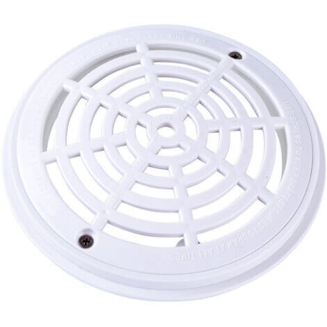 Grille bonde de Fond Ronde pour Piscine - Diam 18 x20.3cm - Blanc
