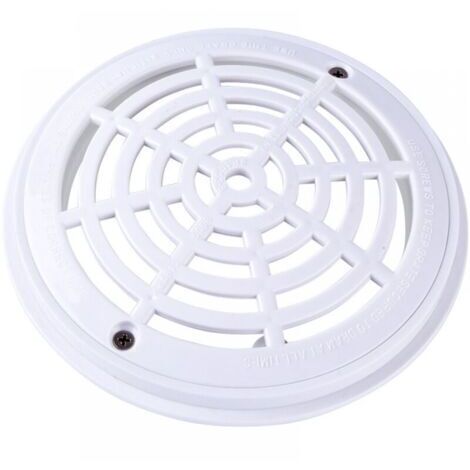 Grille bonde de Fond Ronde pour Piscine - Diam 18 x20.3cm - Blanc
