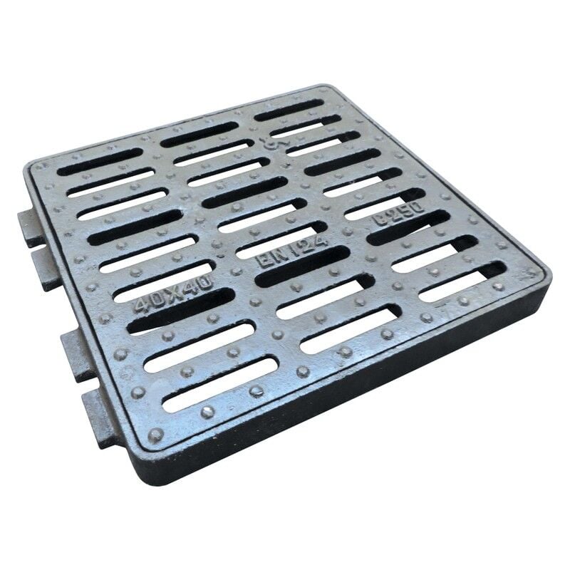 Grille + cadre en fonte C250 pour regard 400x400mm Fitt Noir - Fonte