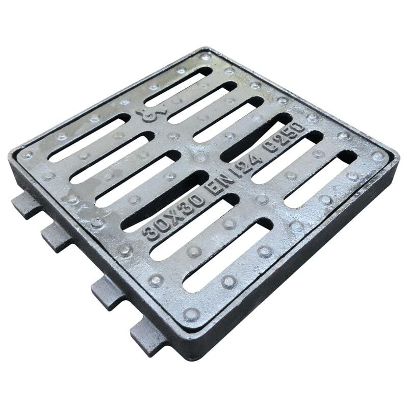 Fitt - Grille + cadre en fonte C250 pour regard 300x300mm Noir - Fonte